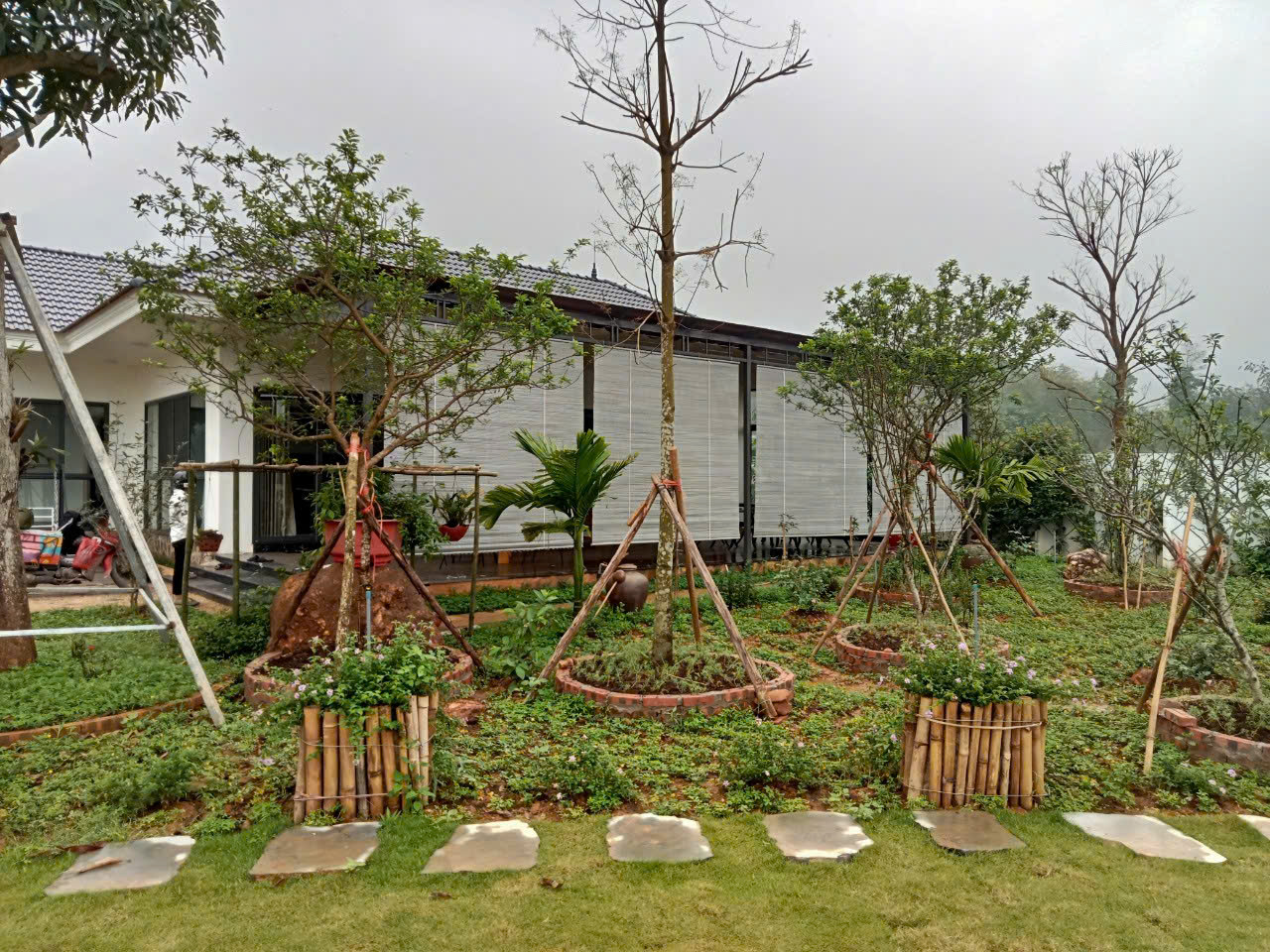 Mành tăm trúc in tranh 06
