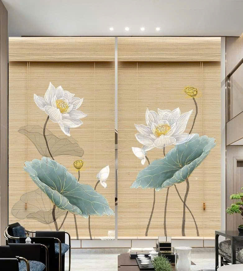 Mẫu mành trúc tăm vẽ tranh thủ công 05
