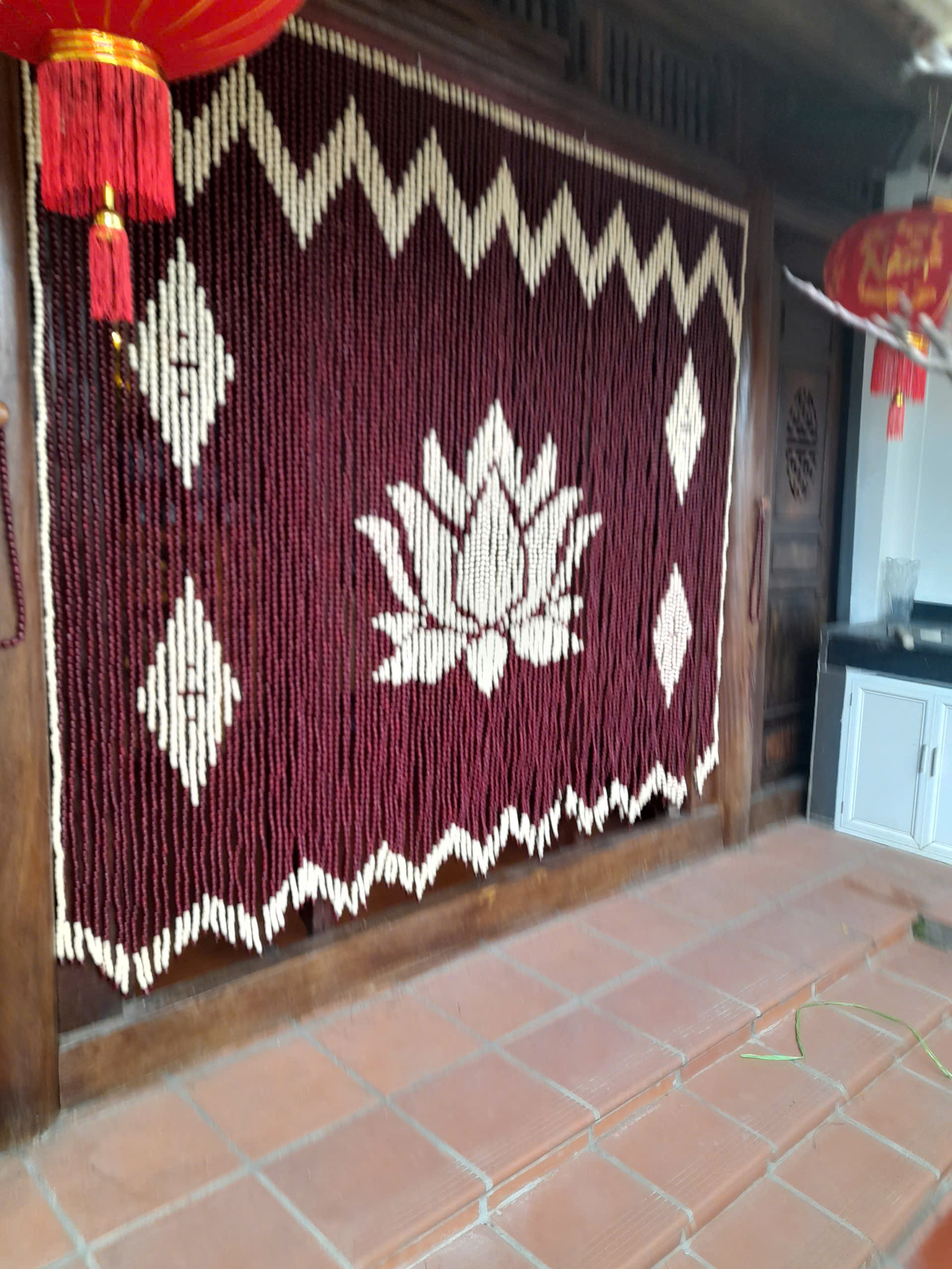 Mẫu mành ống trúc phong thủy nghệ thuật 07