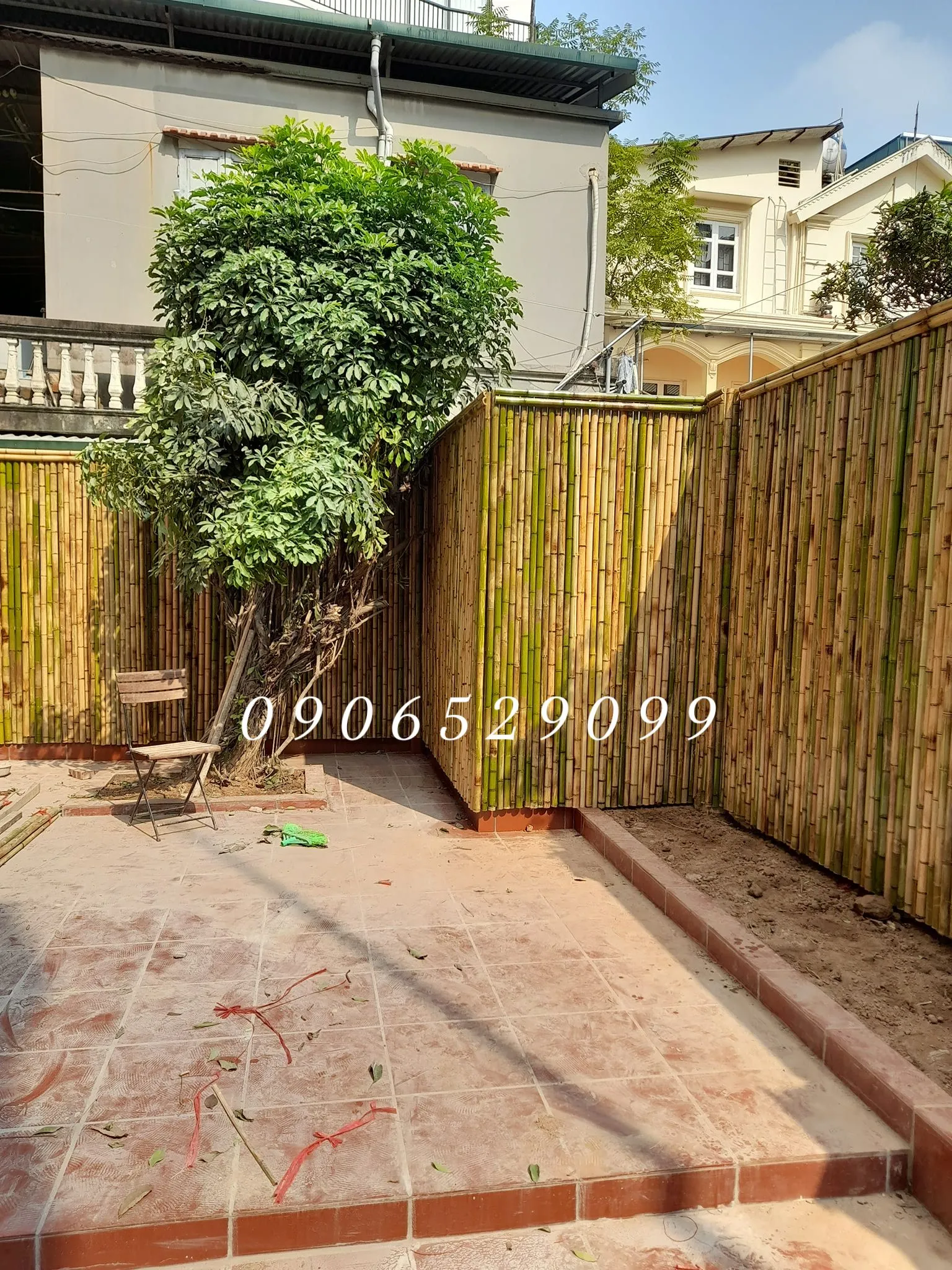 Mẫu vách trúc trang trí sân vườn 05