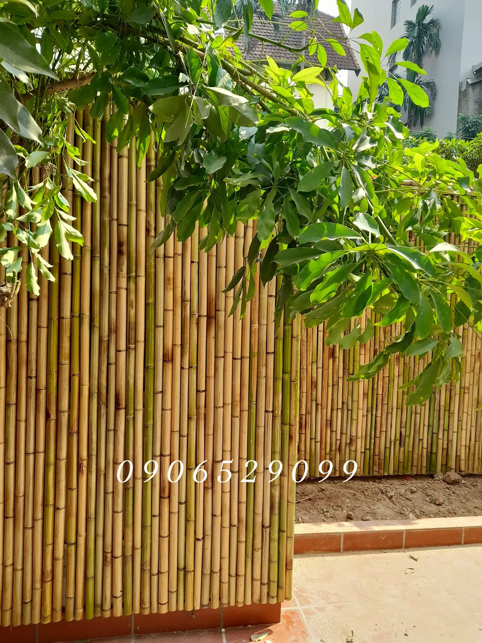 Mẫu vách trúc trang trí sân vườn 07
